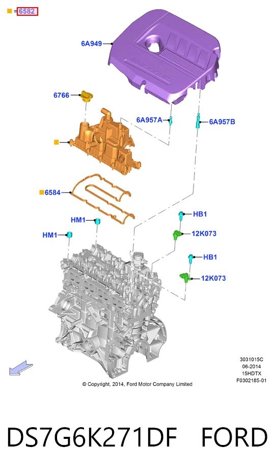 Do koszyka Pokrywa zaworowa Ford Escape II DM2