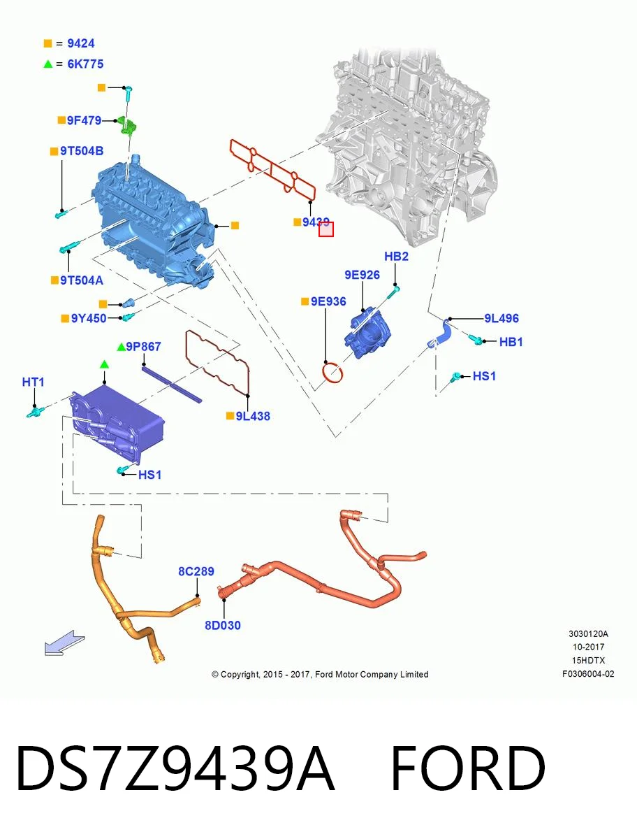 Uszczelka kolektora ssącego Ford Kuga II SUV (CBS) (2012 - 2019) cena, od 28,84 USD
