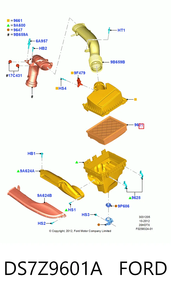 DS7Z9601A Ford Filtr powietrza