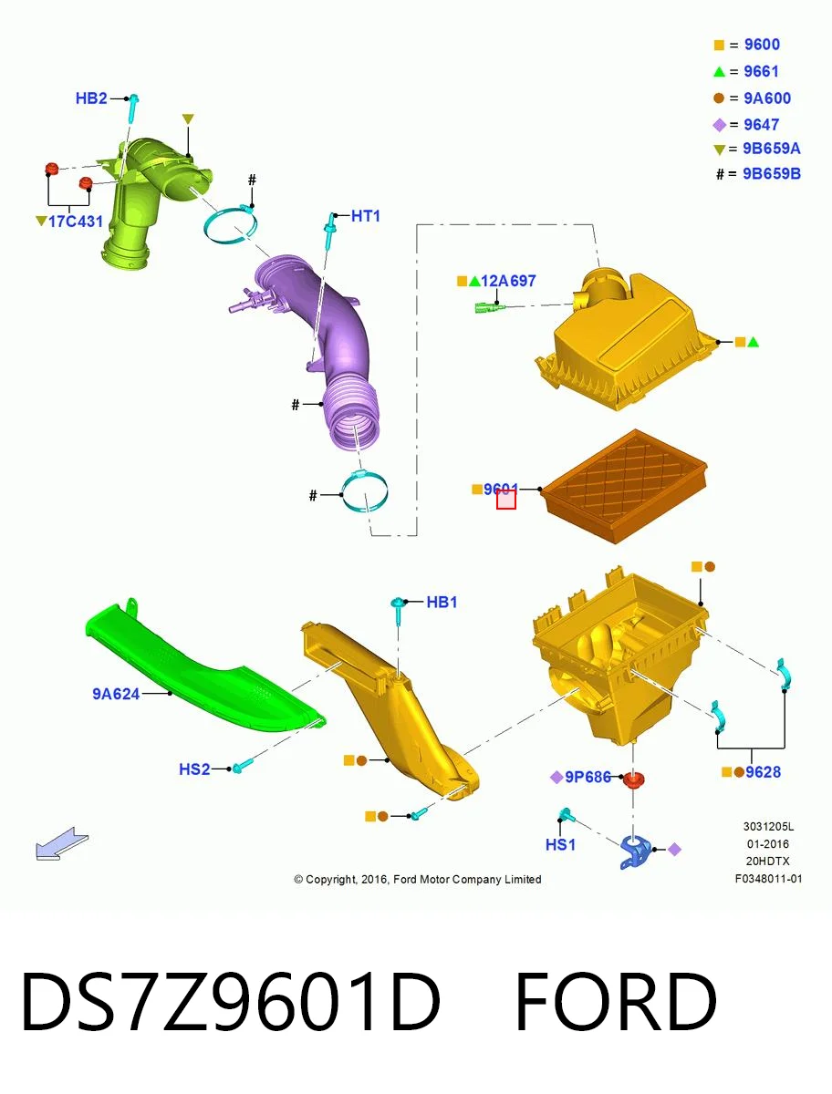 DS7Z9601D Ford Filtr powietrza