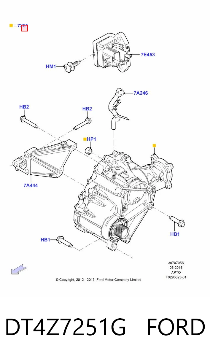 DT4Z7251G Ford Skrzynia rozdzielcza