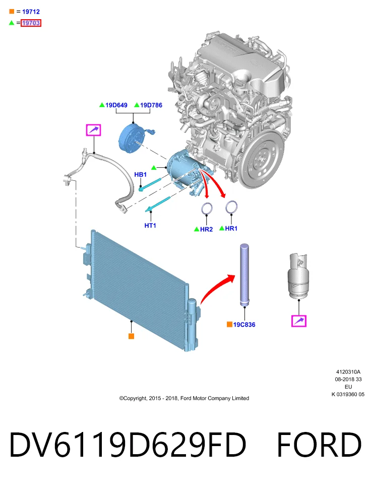 DV6119D629FD Ford Sprężarka klimatyzacji