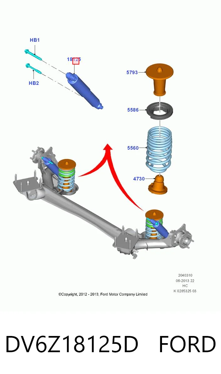 DV6Z18125D Ford Amortyzator tylny