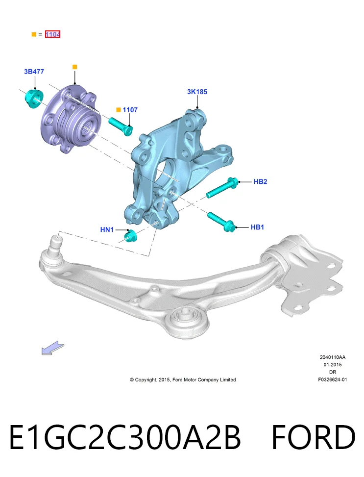 E1GC2C300A2B Ford Piasta przednia