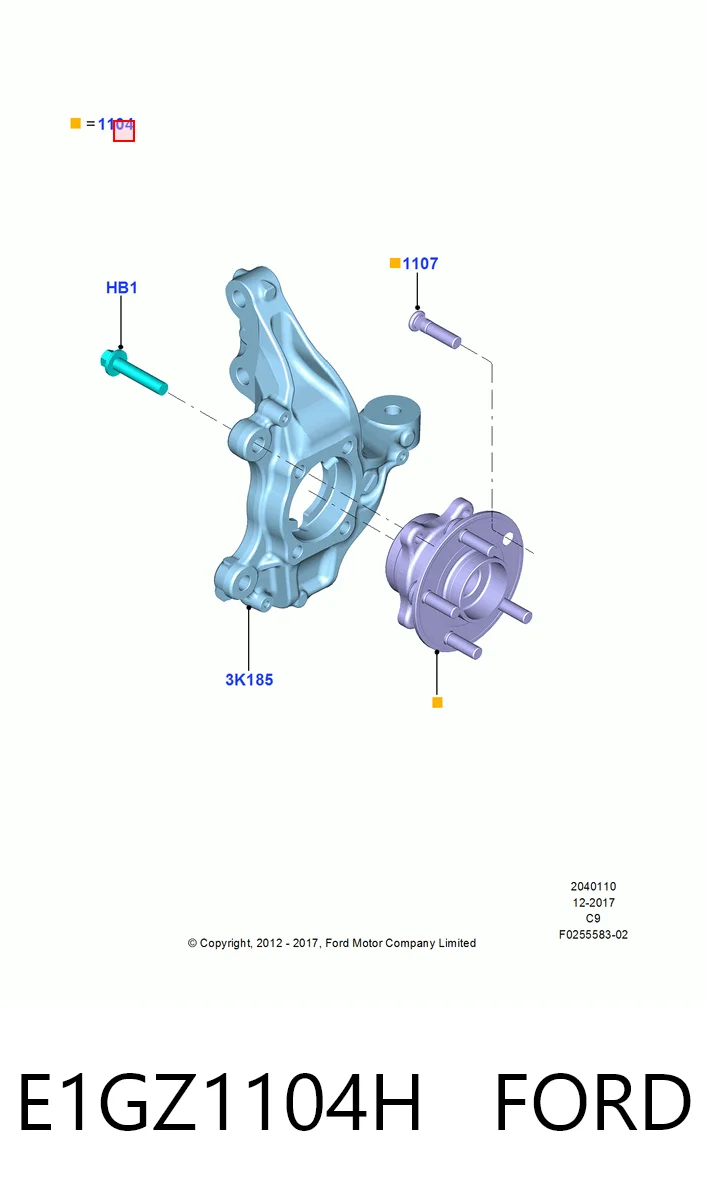 E1GZ1104H Ford Piasta przednia