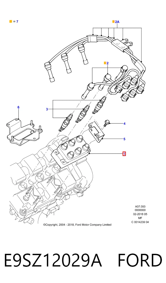 E9SZ12029A Ford Cewka zapłonowa