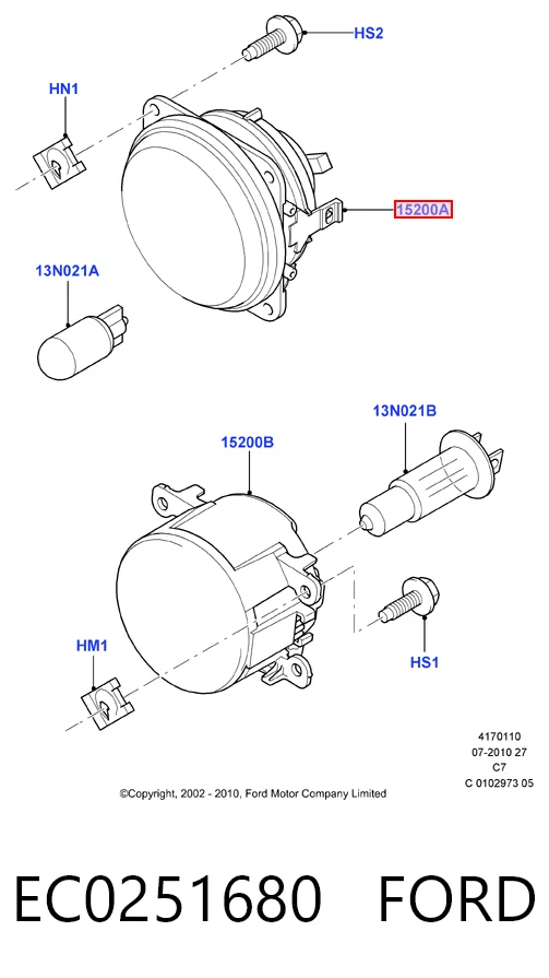  Lampa przeciwmgielna lewa/prawa Ford Connect 