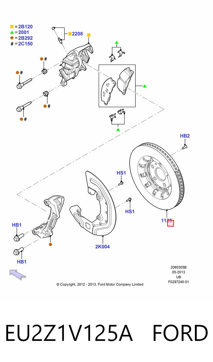 EU2Z1V125A Ford Tarcza hamulcowa przednia