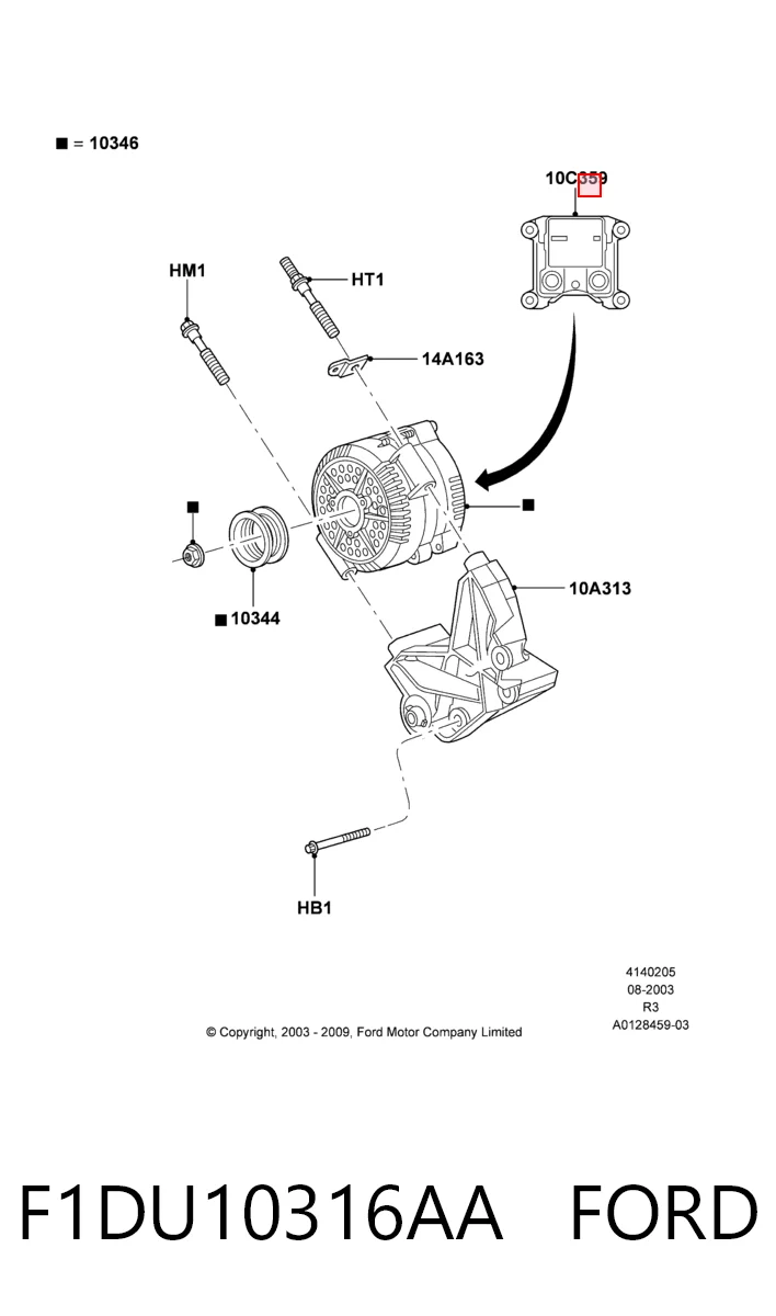 F1DU10316AA Ford Regulator alternatora (przekaźnik ładowania)