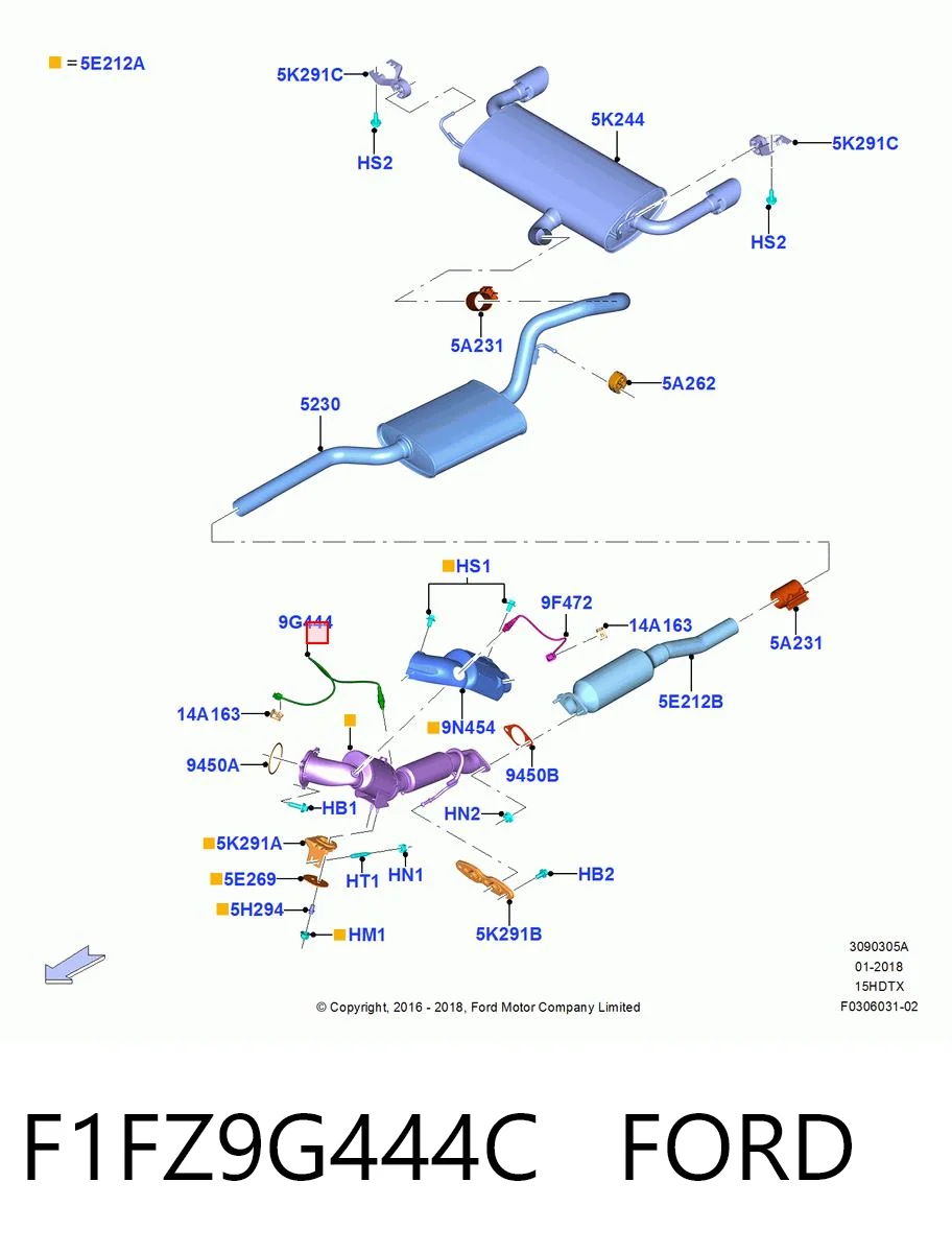 F1FZ9G444C Ford Sonda lambda, czujnik tlenu