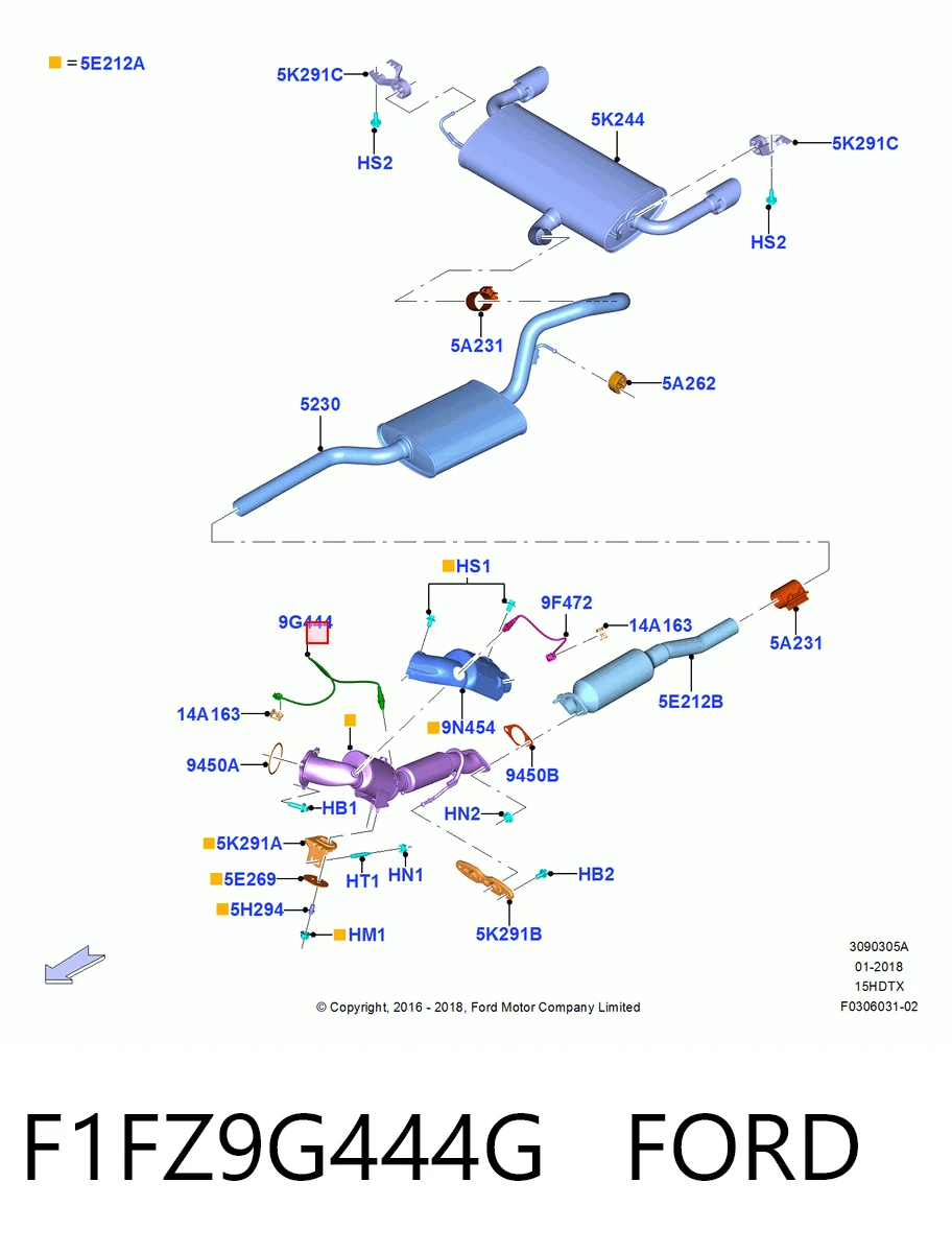 F1FZ9G444G Ford Sonda lambda, czujnik tlenu
