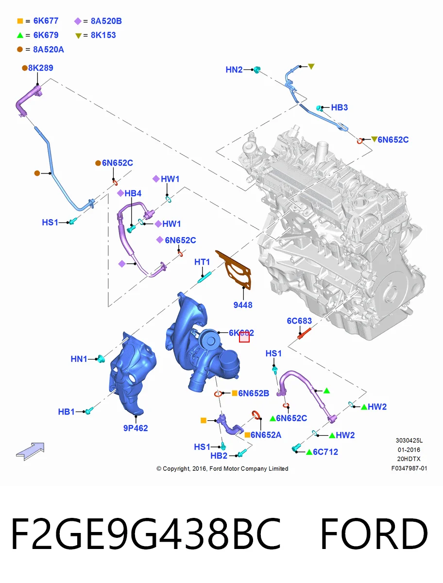 Turbina do Ford Edge II CD539