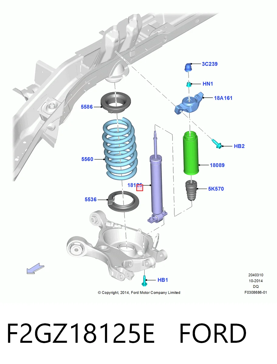 F2GZ18125E Ford Amortyzator tylny