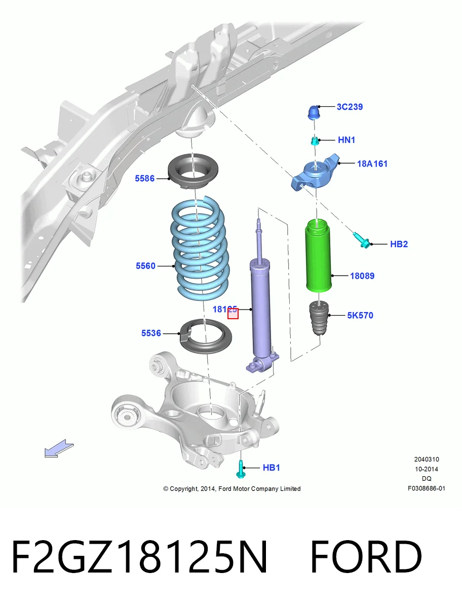 F2GZ18125N Ford Amortyzator tylny