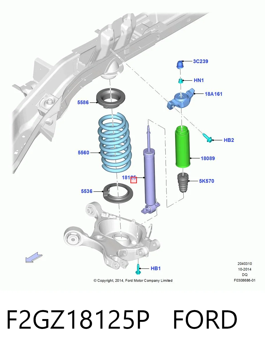F2GZ18125P Ford Amortyzator tylny