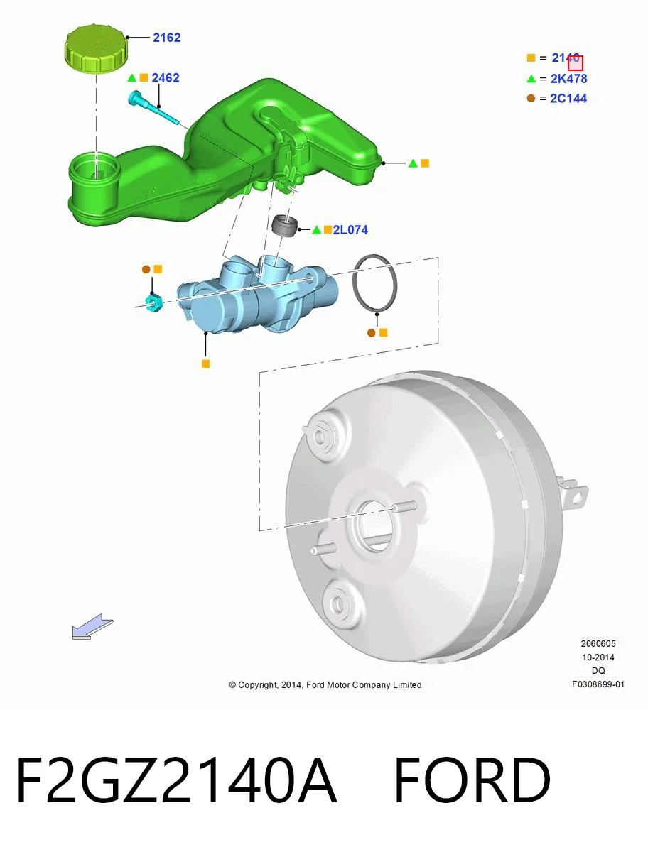 Główny cylinder hamulców do Ford Edge II CD539