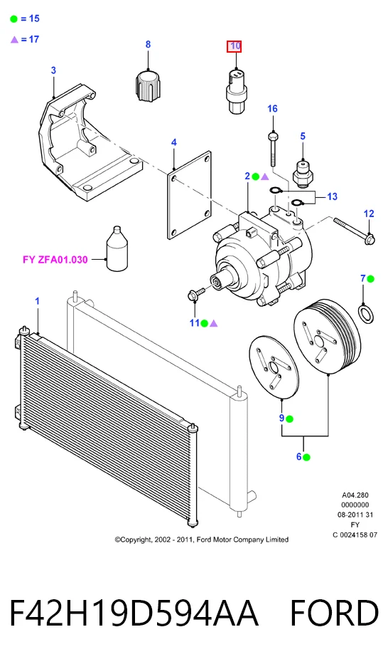 F42H19D594AA Ford Regulator alternatora (przekaźnik ładowania)