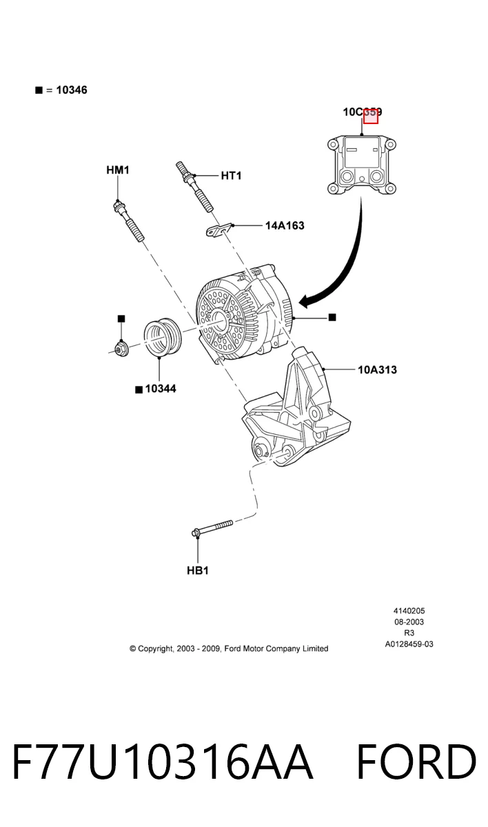 F77U10316AA Ford Regulator alternatora (przekaźnik ładowania)
