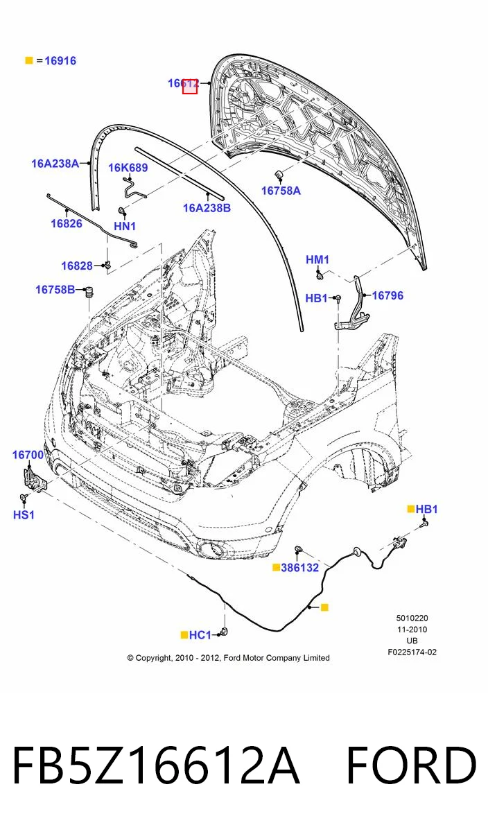 FB5Z16612A Ford Maska silnika