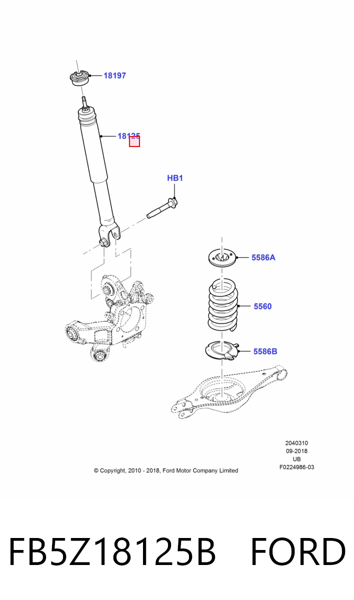 Amortyzator tylny Ford FB5Z18125B cena, od 17,83 USD