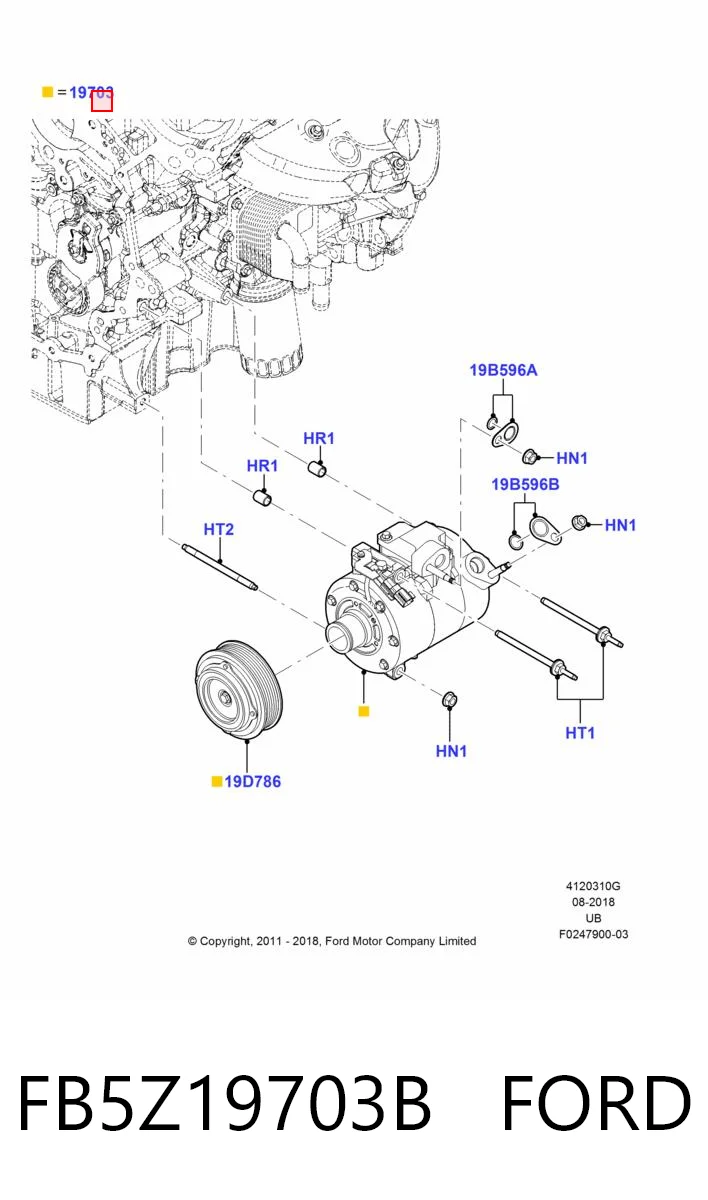 FB5Z19703B Ford Sprężarka klimatyzacji