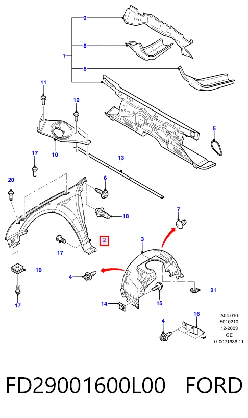 Błotnik przedni lewy do Ford Mondeo III B5Y