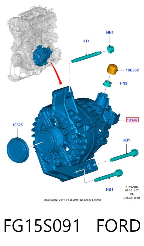 FG15S091 Ford Alternator