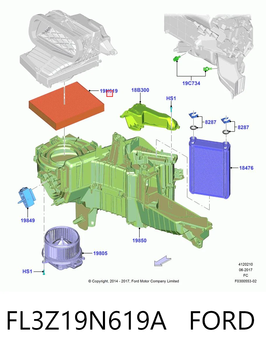 FL3Z19N619A Ford Filtr kabiny