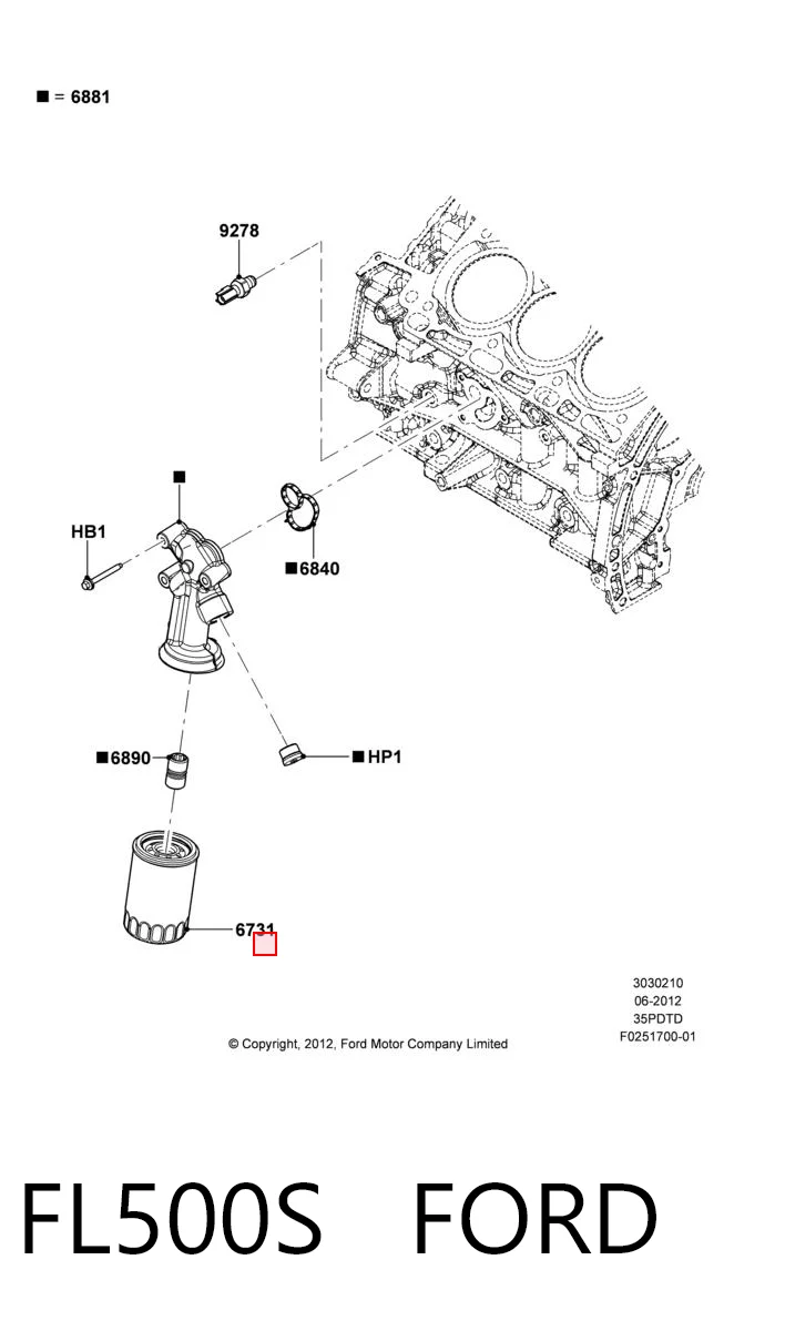 FL500S Ford Filtr oleju