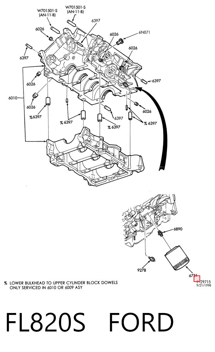 FL820S Ford Filtr oleju