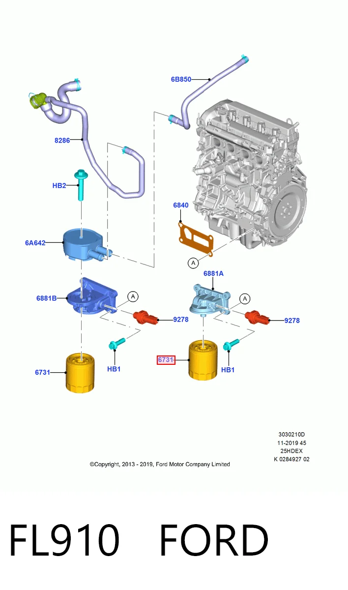 FL910 Ford Filtr oleju