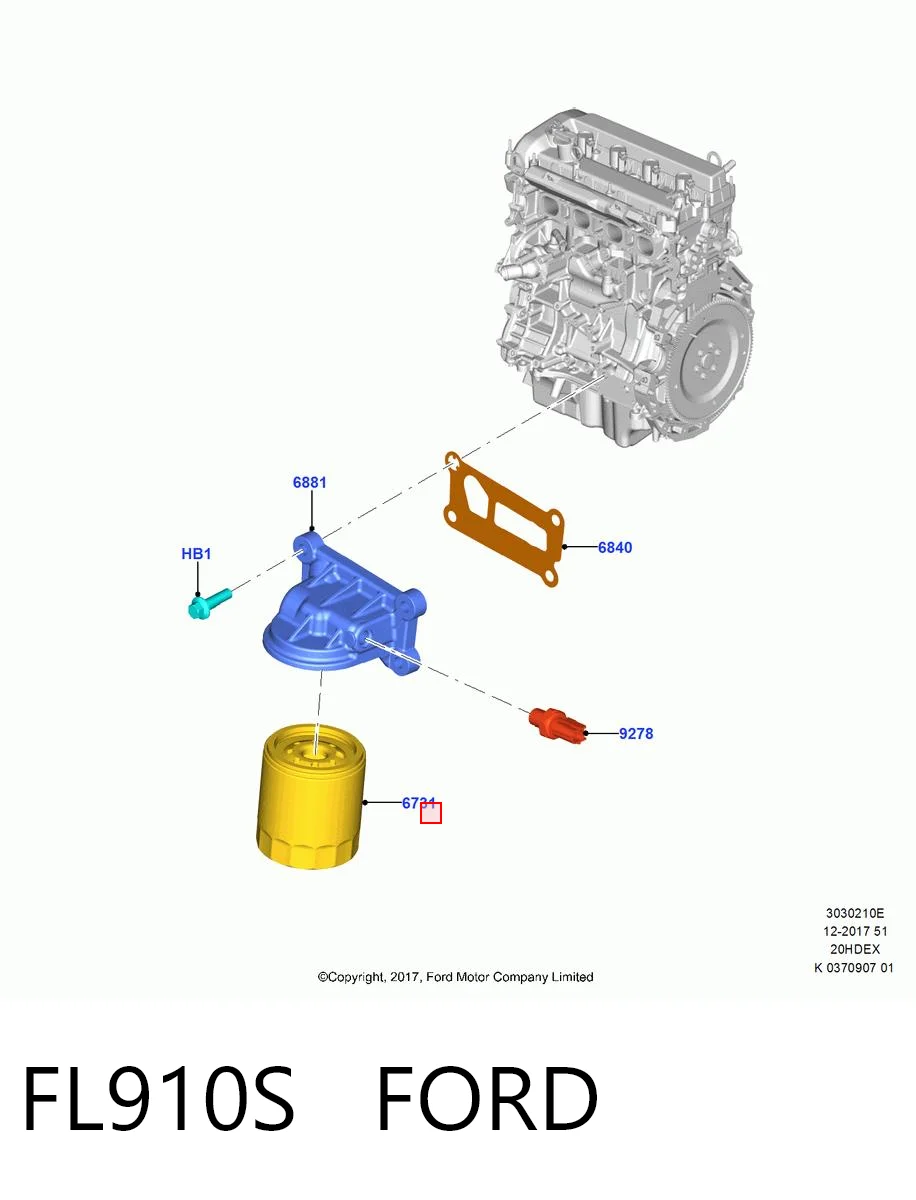 FL910S Ford Filtr oleju