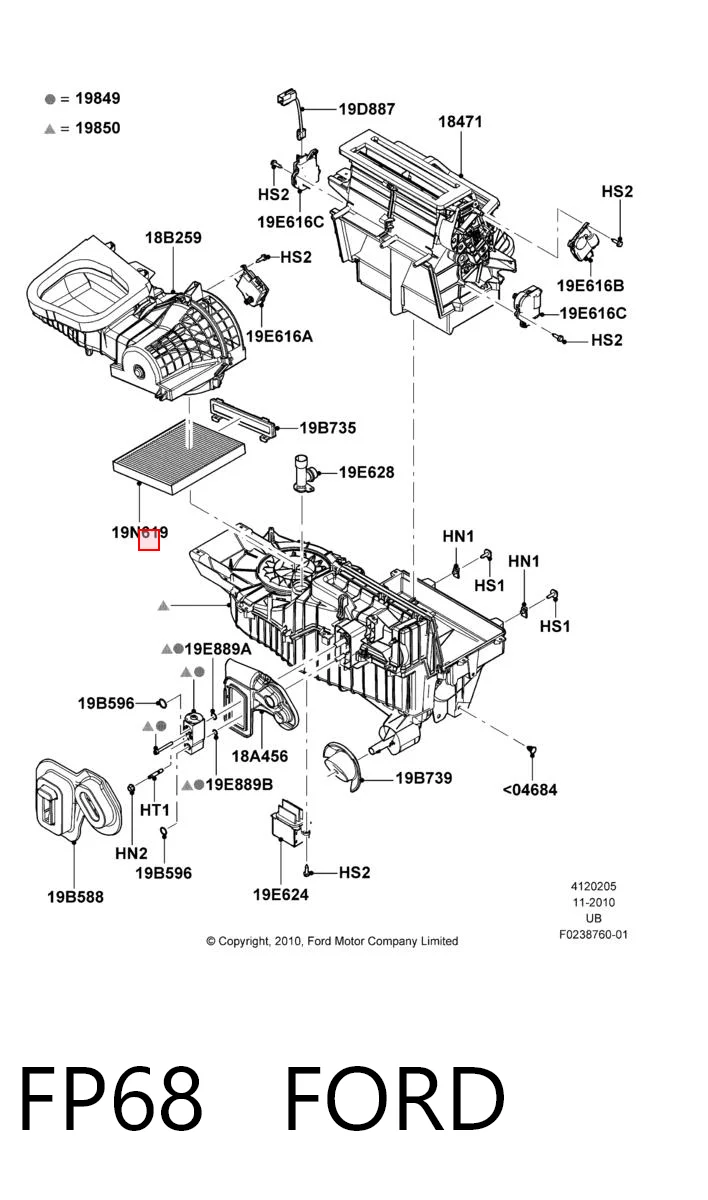 FP68 Ford Filtr kabiny