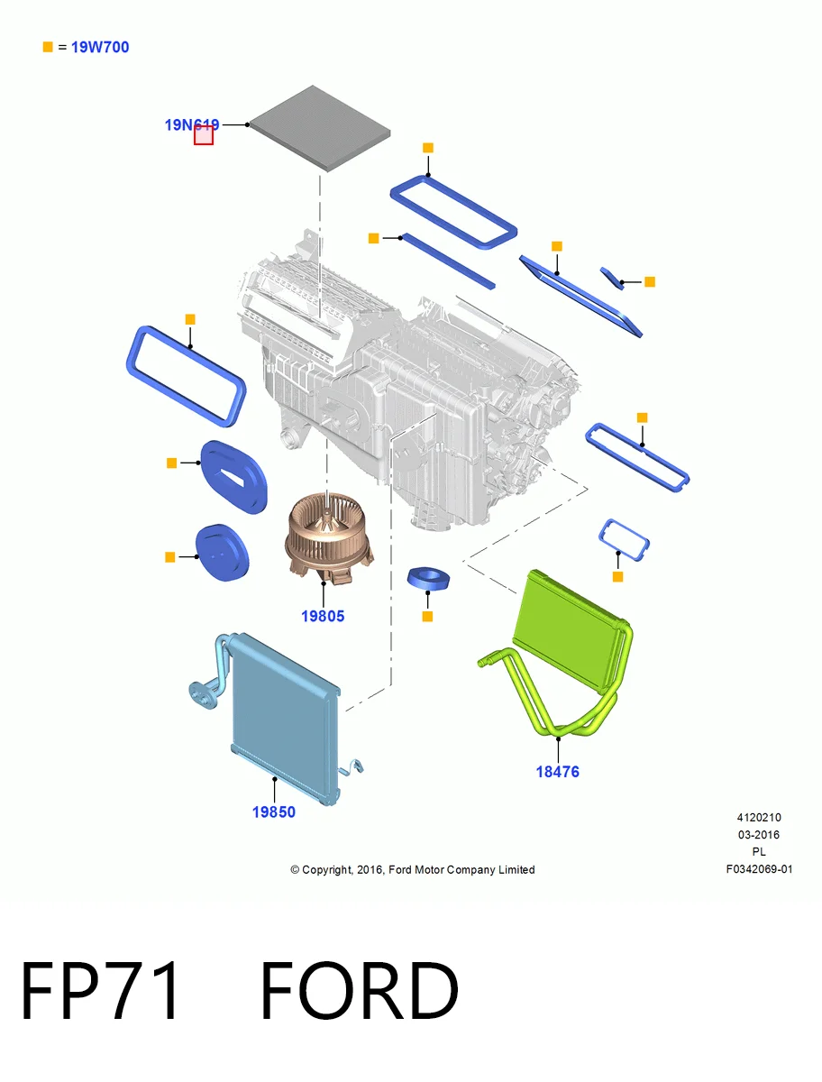 FP71 Ford Filtr kabiny