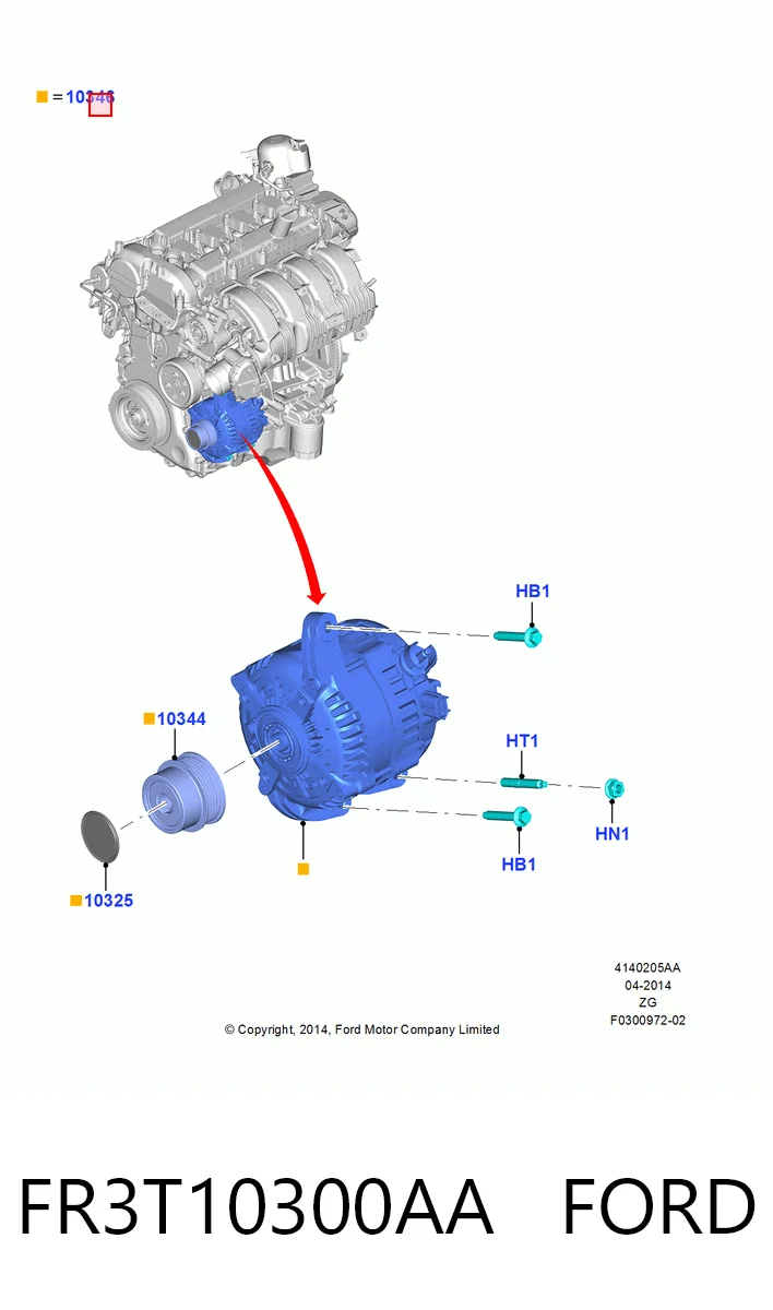 Alternator do Ford Mustang VI ZG