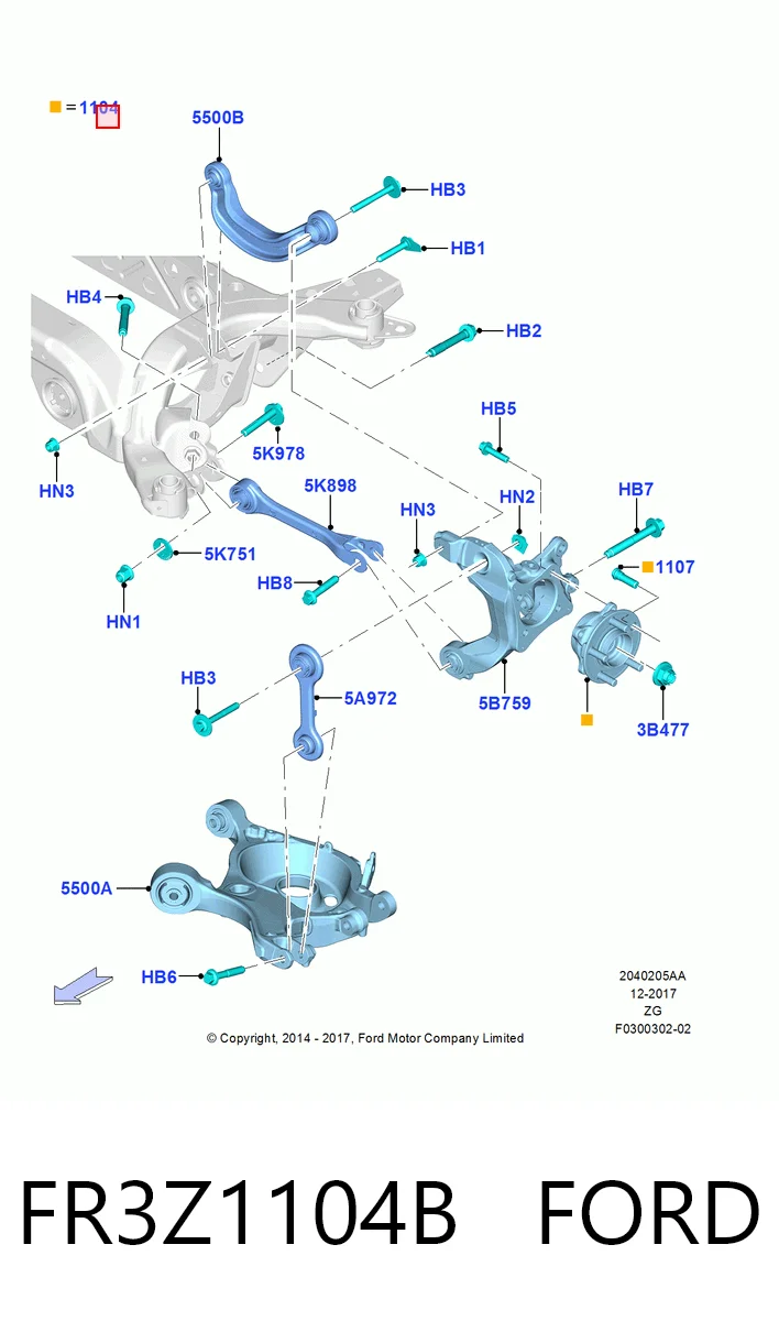 FR3Z1104B Ford Piasta tylna
