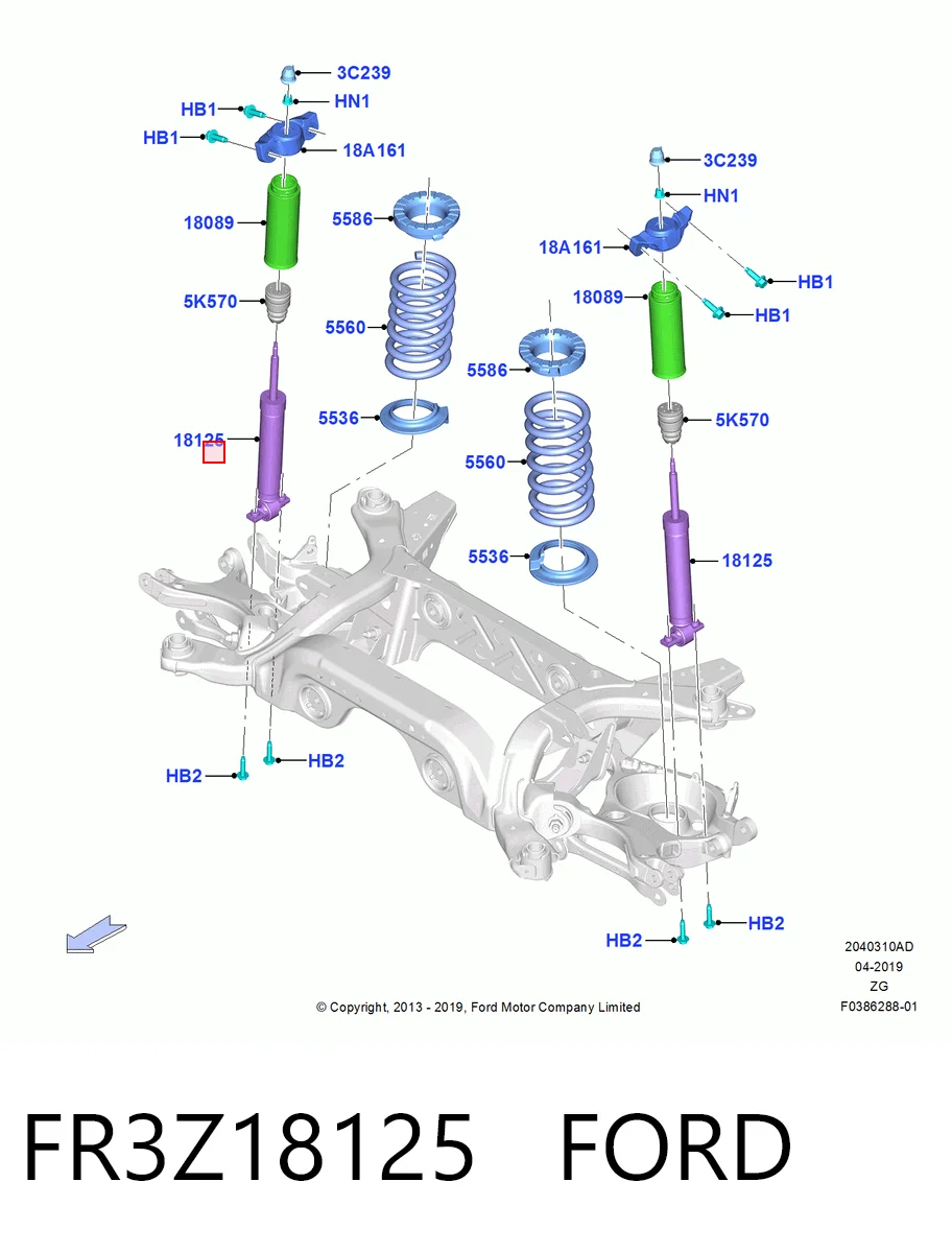 FR3Z18125 Ford Amortyzator tylny