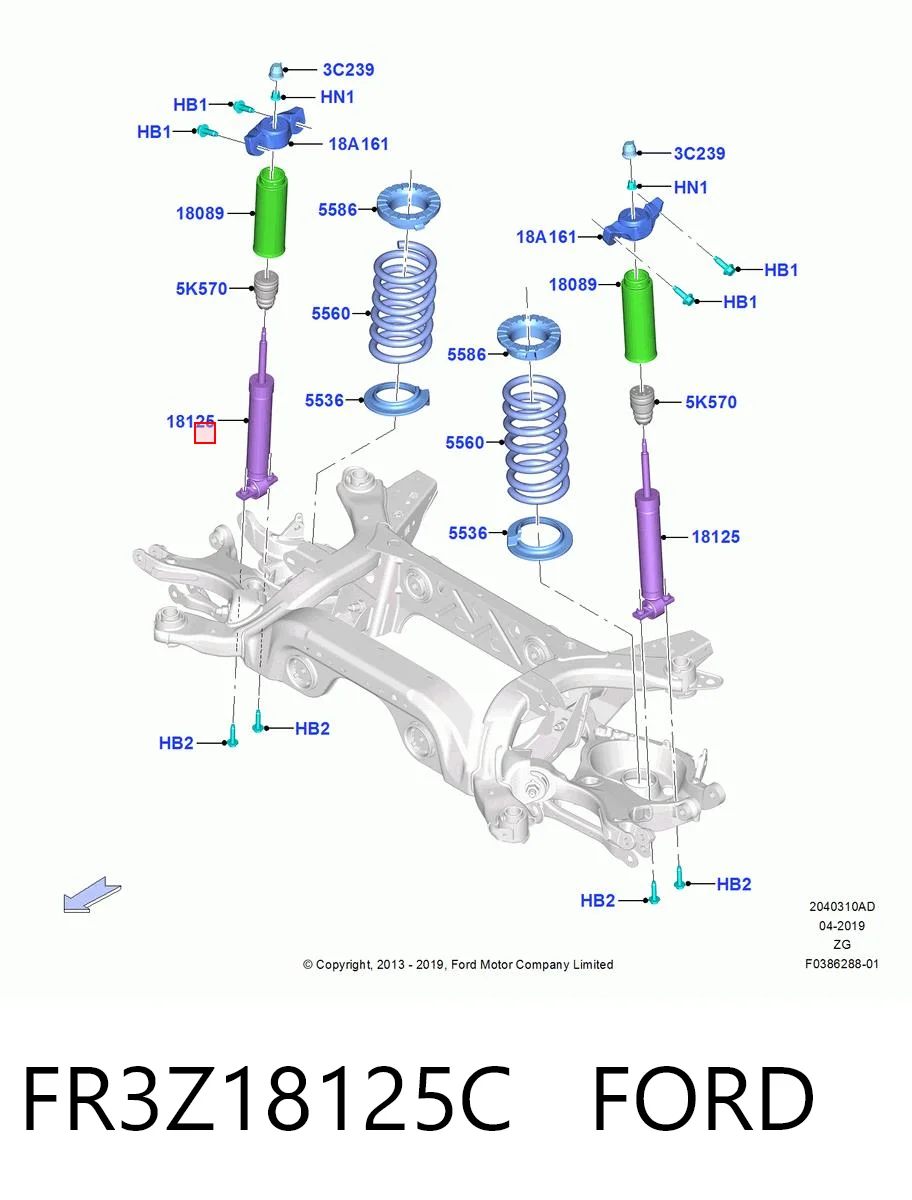 FR3Z18125C Ford Amortyzator tylny