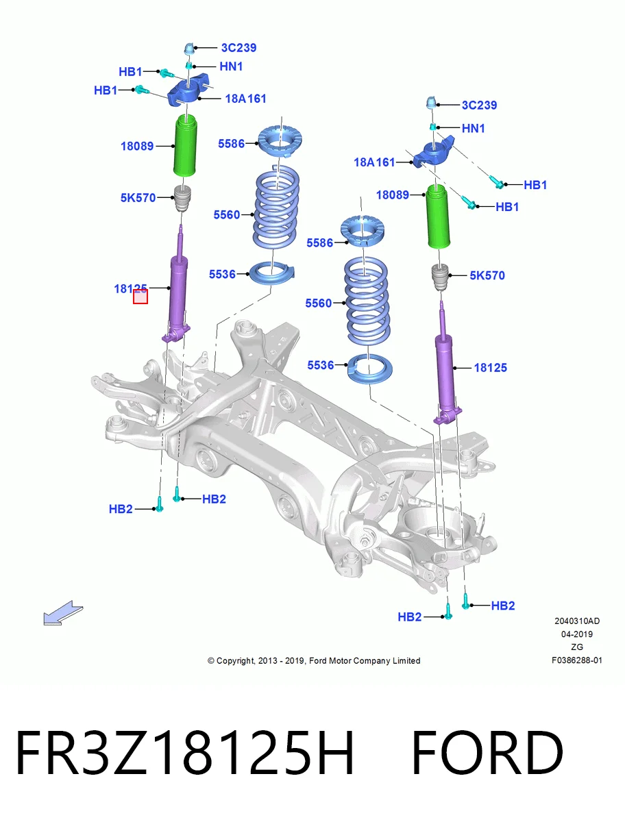 FR3Z18125H Ford Amortyzator tylny