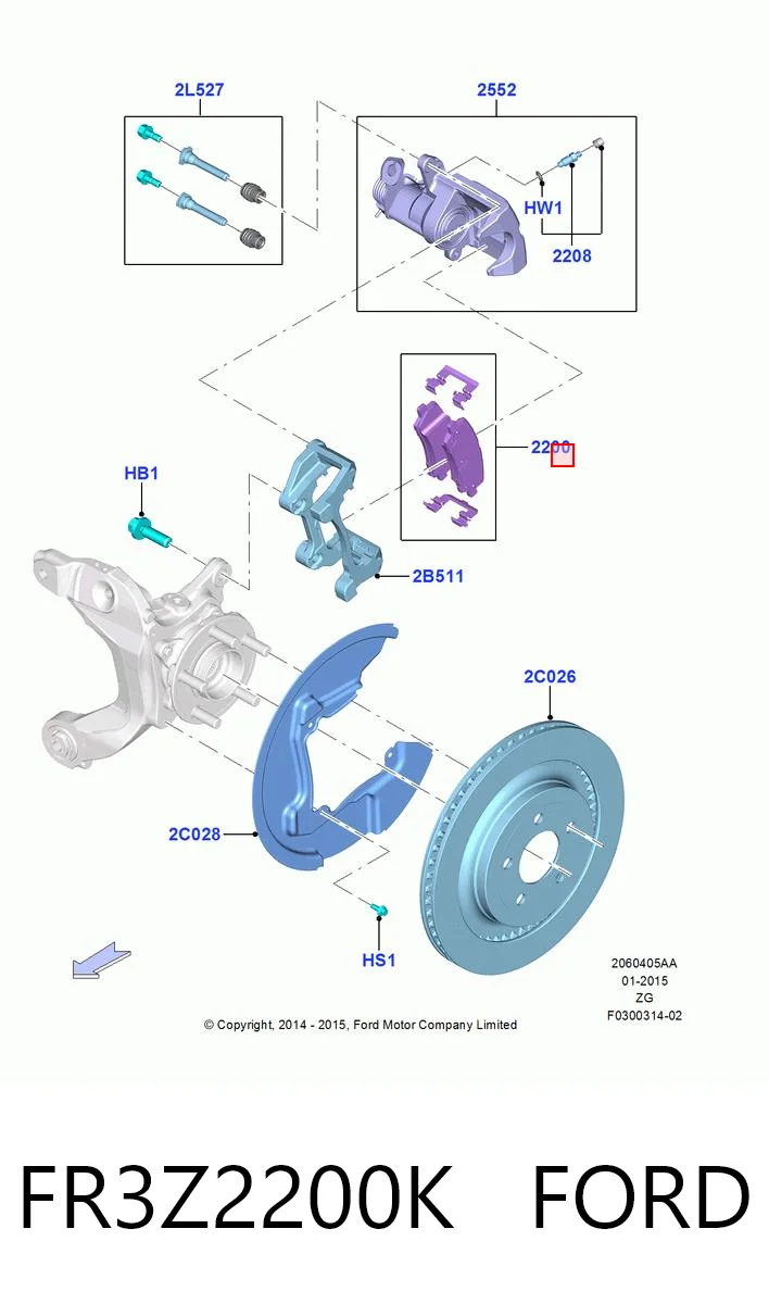 FR3Z2200K Ford Okładziny (klocki) do hamulców tarczowych tylne
