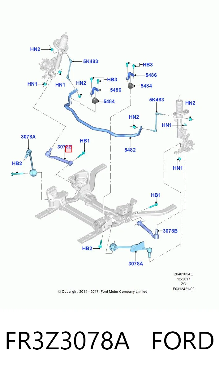 FR3Z3078A Ford Wahacz zawieszenia przedniego dolny prawy