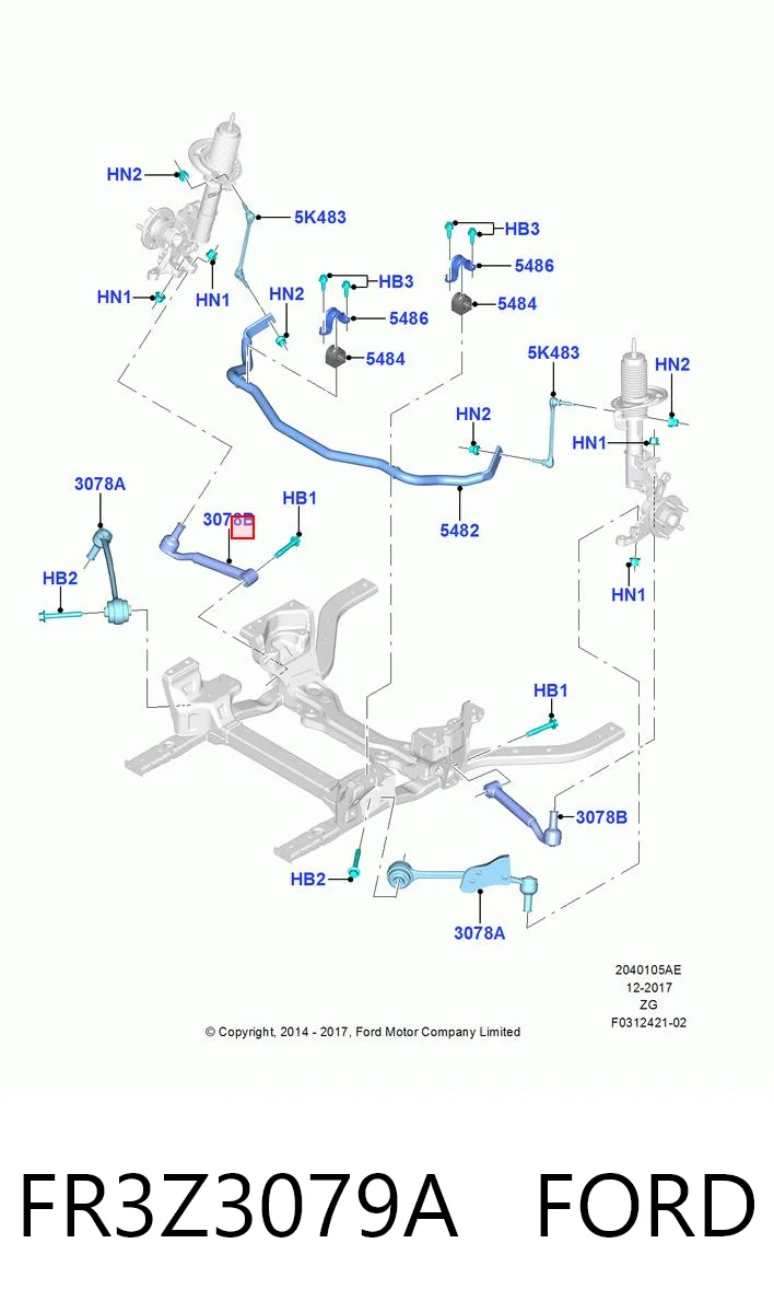 FR3Z3079A Ford Wahacz zawieszenia przedniego dolny lewy