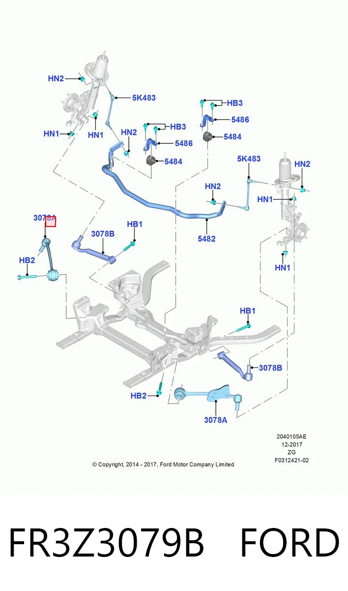 FR3Z3079B Ford Wahacz zawieszenia przedniego dolny lewy