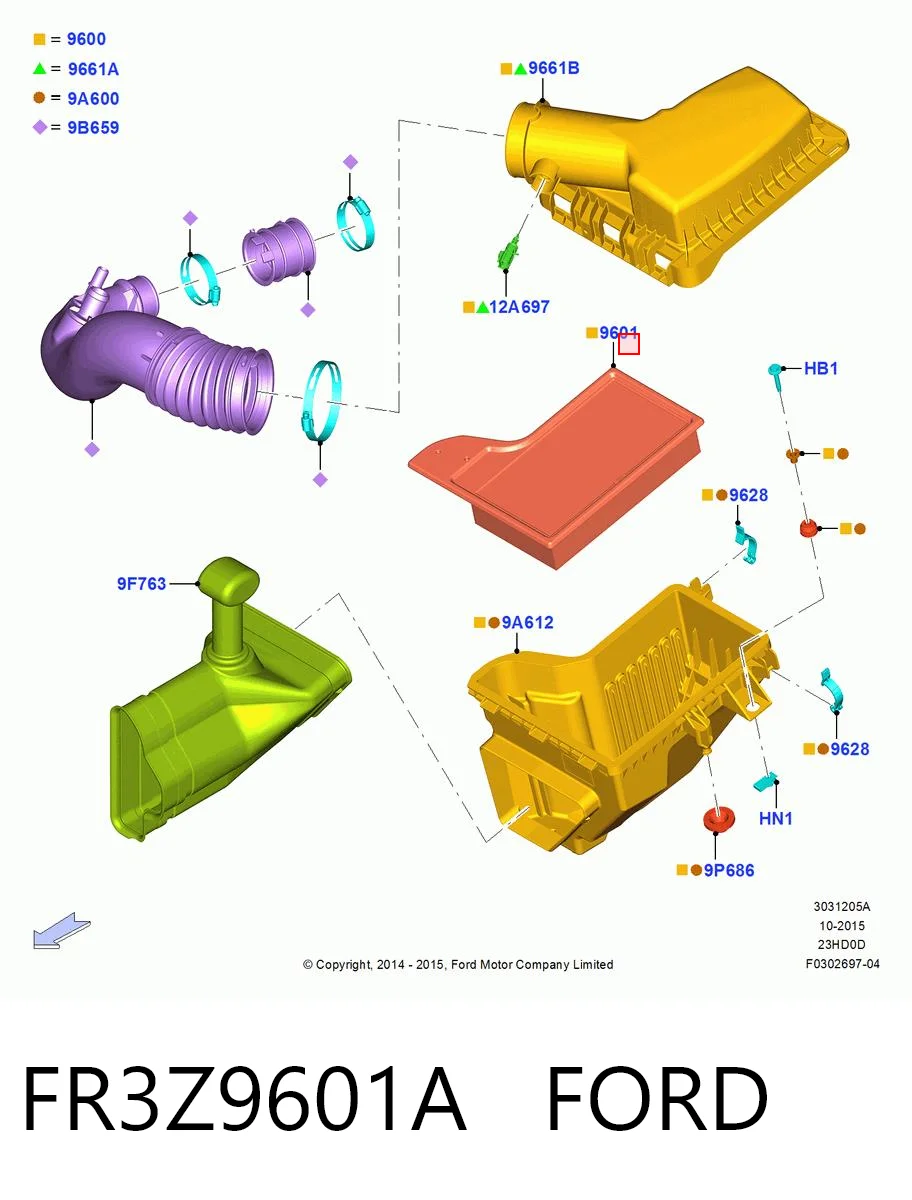 FR3Z9601A Ford Filtr powietrza