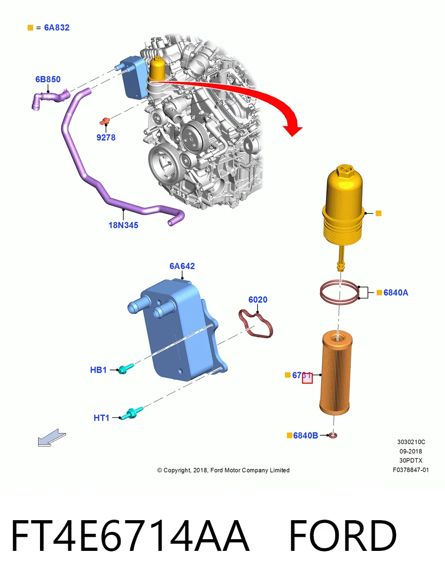 FT4E6714AA Ford Filtr oleju