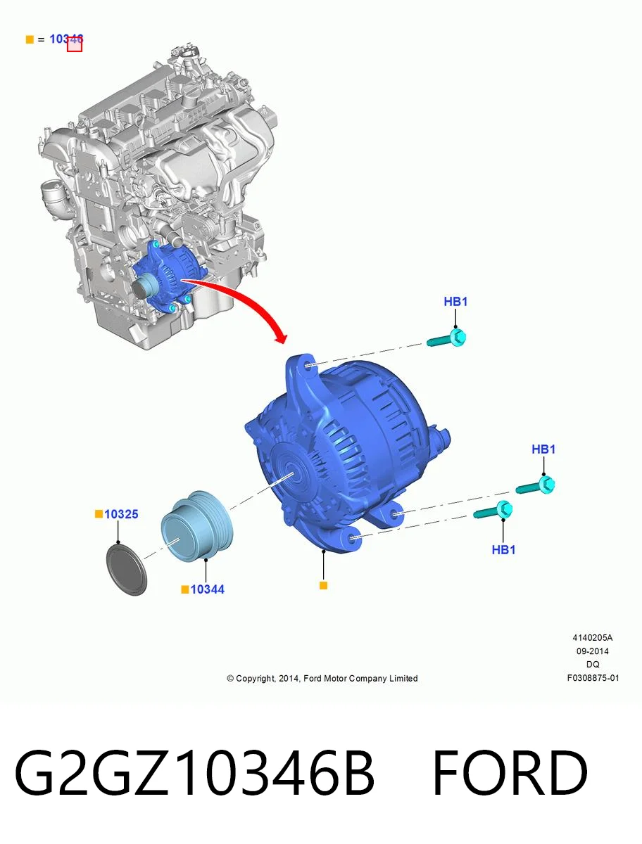 G2GZ10346B Ford Alternator