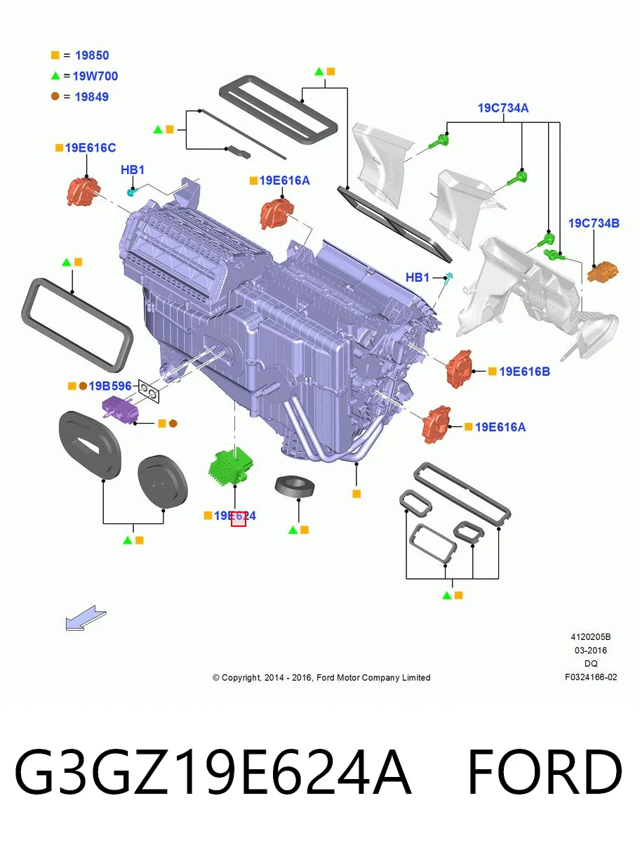 G3GZ19E624A Ford Rezystor wentylatora nagrzewnicy (ogrzewacza kabiny)