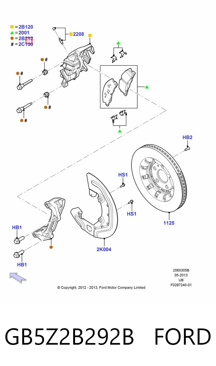 Jarzmo zacisku hamulcowego przedniego do Ford Explorer  U5