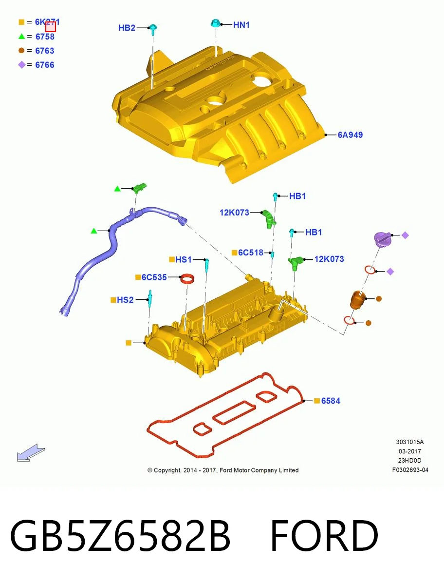 Pokrywa zaworowa do Ford Fusion  CD