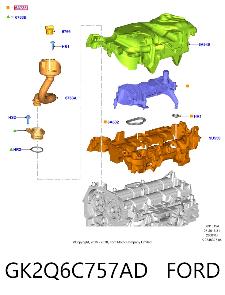 Separator oleju układu wentylacji kadłuda (bloku silnika)  do Ford Transit III V